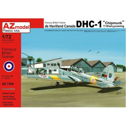 AZ Models 1/72 DHC-1 Chipmunk T.10 with Lycoming engine Plastic Model Kit [AZ7559]