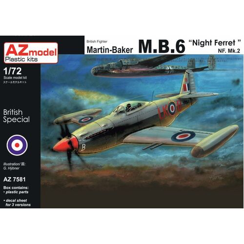 AZ Models 1/72 Martin Baker M.B.6 Night Freet NF.II Plastic Model Kit [AZ7581]