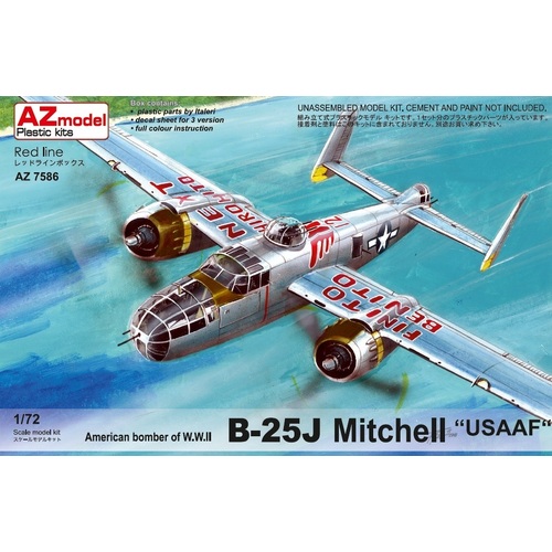 AZ Models 1/72 B-25J Mitchell "USAAF" Ex. Italeri Plastic Model Kit [AZ7586]