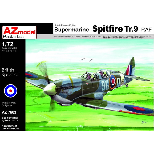 AZ Models 1/72 Spitfire Tr.9 RAF Plastic Model Kit [AZ7603]