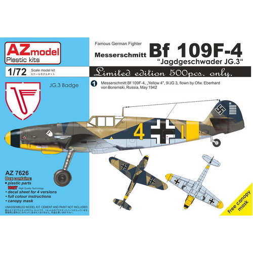 AZ Models 1/72 Bf 109F-4 JG.3 – LIMITED EDITION Plastic Model Kit [AZ7626]