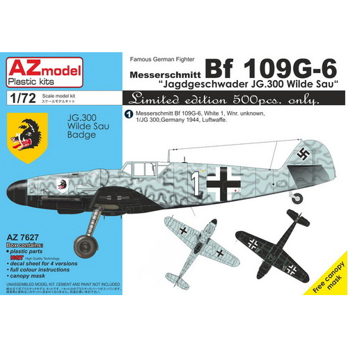 AZ Models 1/72 Bf 109G-6 JG.300 Pt.II – LIMITED EDITION Plastic Model Kit [AZ7627]