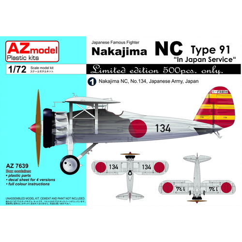 AZ Models 1/72 Nakajima NC Type 91 In Japan Service Plastic Model Kit [AZ7639]