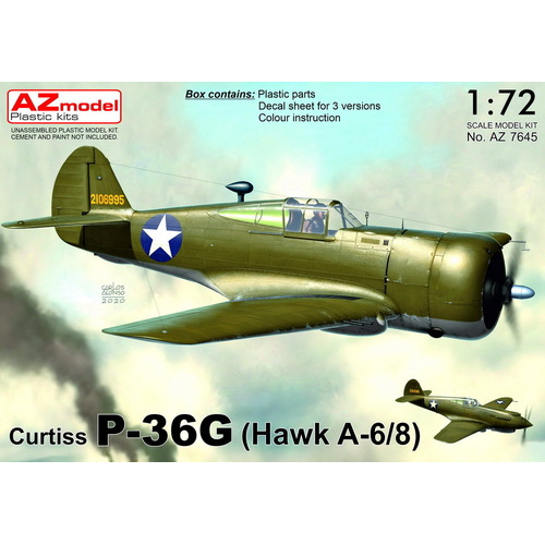 AZ Models 1/72 Curtiss P-36G (Hawk A-6/8) Plastic Model Kit [AZ7645]