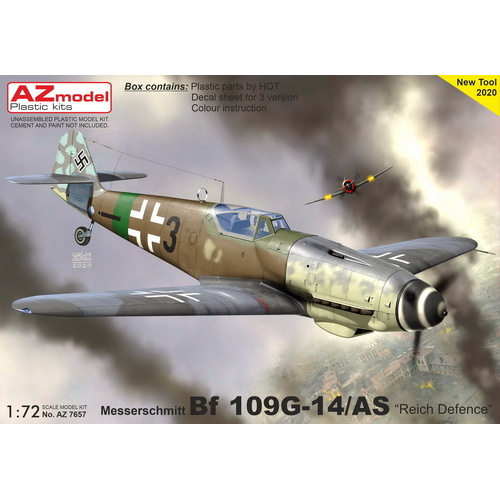 AZ Models 1/72 Bf 109G-14/AS Reich Defence Plastic Model Kit [AZ7657]