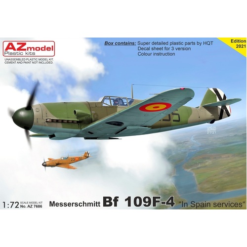 AZ Models 1/72 Bf 109F-4 "In Spanish services" Plastic Model Kit [AZ7686]