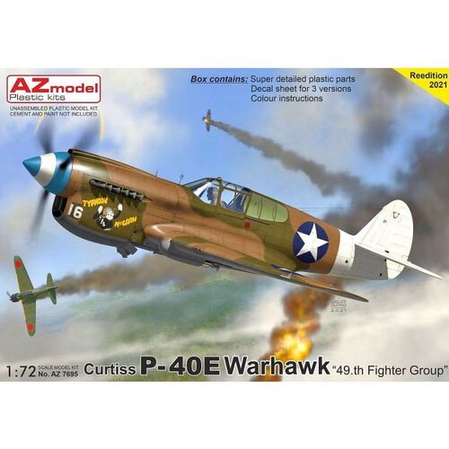 AZ Models 1/72 P-40E Warhawk 49.thFG Plastic Model Kit [AZ7695]