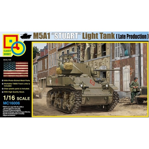 Classy 1/16 M5A1 Stuart (Late Production) Plastic Model Kit [16006]