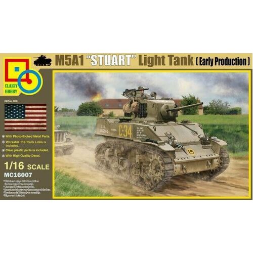 Classy 1/16 M5A1 Stuart (Early Production) Plastic Model Kit [16007]