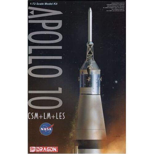 Dragon 1/72 Apollo 10 CSM + LM + LES Plastic Model Kit [11003]