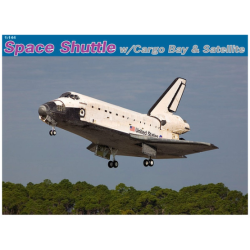 Dragon 1/144 Space Shuttle w/Cargo Bay and Satellite Plastic Model Kit [11004]