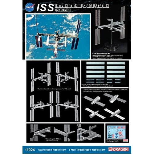 Dragon 1/400 International Space Station (Phase 2007) Plastic Model Kit [11024]