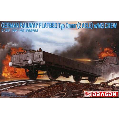 Dragon 1/35 German Railway Flatbed Typ Ommr (2 Axle) w/MG Crew Plastic Model Kit