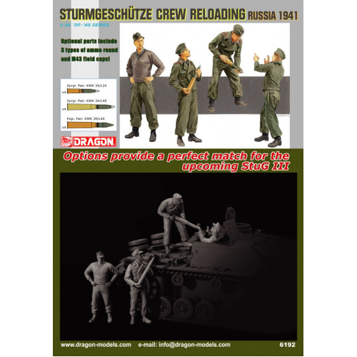 Dragon 1/35 Sturmgeschutze Crew Reloading (Russia 1941) Plastic Model Kit [6192]