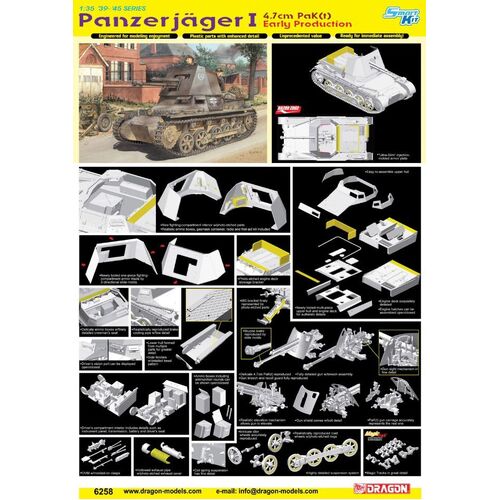 Dragon 1/35 Panzerjager I 4.7cm Early Plastic Model Kit [6258]