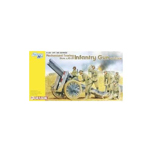 Dragon 1/35 Mechanised Towing 15cm s.IG.33 Infantry Gun w/Crew  Plastic Model Kit [6261]