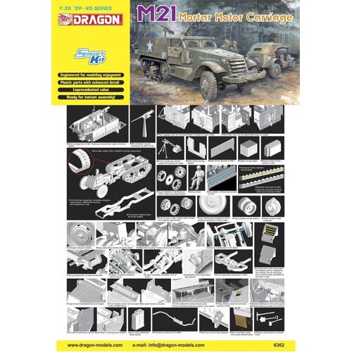 Dragon 1/35 M21 Mortar Motor Carriage Plastic Model Kit