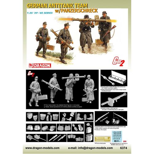 Dragon 1/35 German Antitank Team w/Panzerschreck Plastic Model Kit