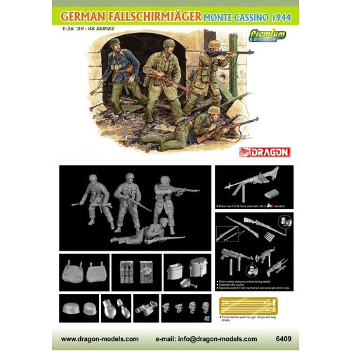 Dragon 1/35 German Fallschirmjager (Monte Cassino 1944) Plastic Model Kit