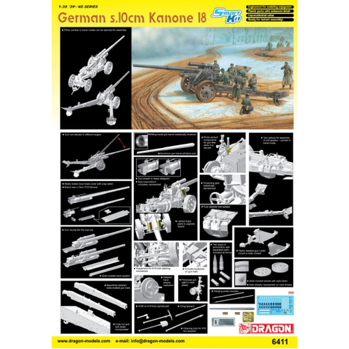 Dragon 1/35 German s.10cm Kanone 18 Plastic Model Kit [6411]