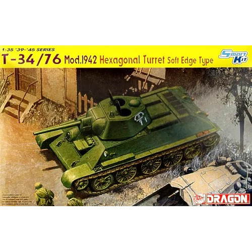 Dragon 1/35 T-34/76 Mod.1942 Hexagonal Turret Plastic Model Kit [6424]