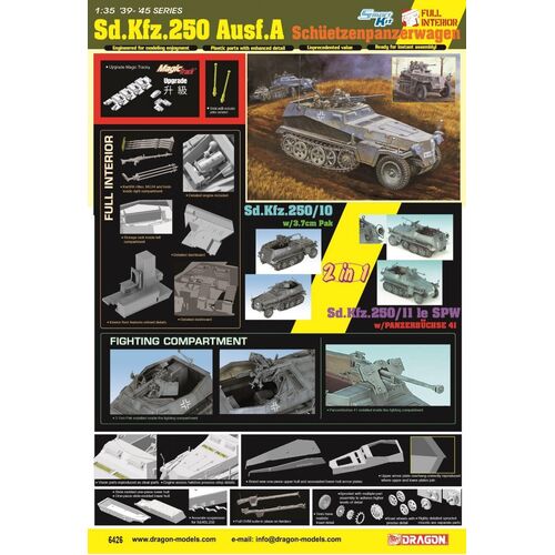 Dragon 1/35 Sd.Kfz.250 Ausf.A (2 in 1) Plastic Model Kit