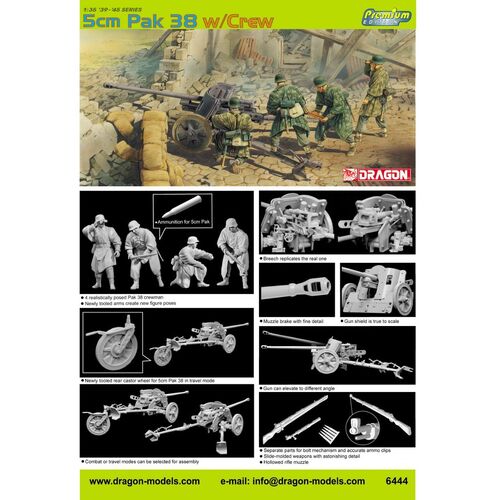 Dragon 1/35 5cm PaK 38 W/Crew Plastic Model Kit