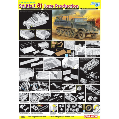 Dragon 1/35 SdKfz 7 8T Half Track Late Version [6562]