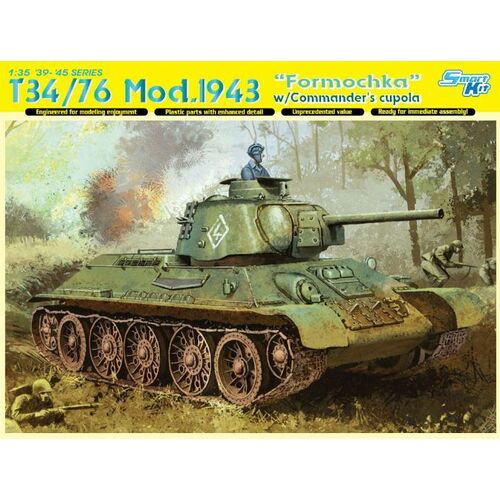 Dragon 1/35 T-34/76 MOD.1943 "FORMOCHKA" w/COMMANDER'S CUPOLA (SMART KIT) [6603]