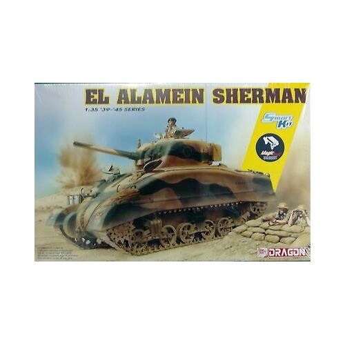 Dragon 1/35 El Alamein Sherman (w/ Magic Tracks) Plastic Model Kit [6617]