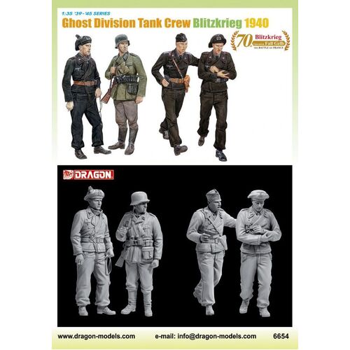 Dragon 1/35 GHOST DIVISION TANK CREW BLITZKRIEG 1940 [6654]