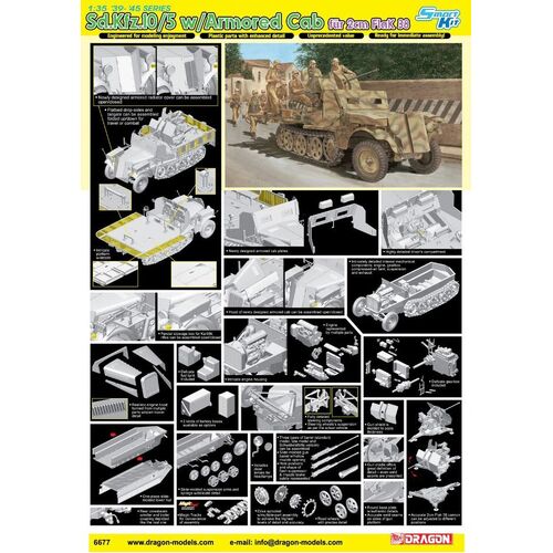 Dragon 1/35 Sd.Kfz.10/5 w/Armor Cab für 2cm FlaK 38 (SMART KIT) [6677]