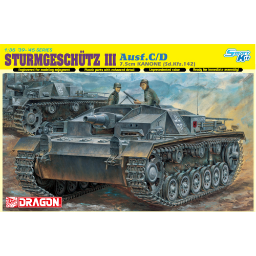 Dragon 1/35 Sturmgeschutz 7.5cm Kanone (Sd.Kfz.142) Ausf.C/D Plastic Model Kit