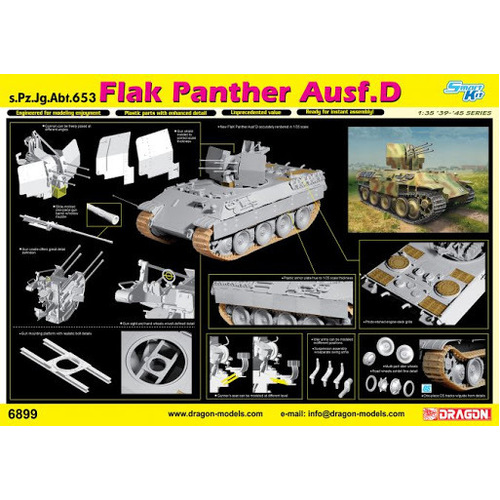 Dragon 1/35 Flak Panther Ausf.D s.Pz.Jg.Abt.653 Plastic Model Kit [6899]