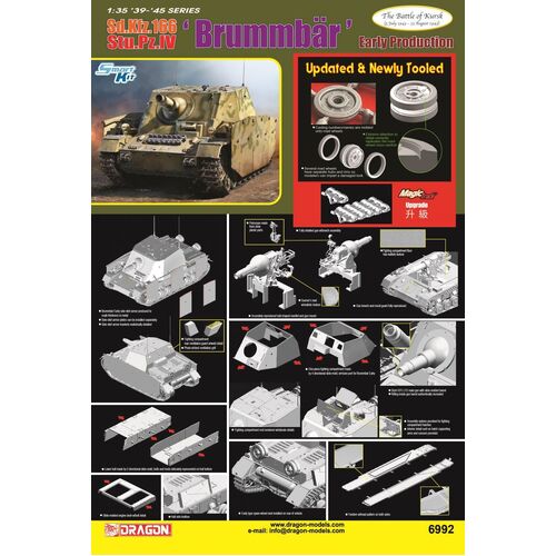 Dragon 1/35 Sd.Kfz.166 Stu.Pz.IV Brummbar Early Plastic Model Kit