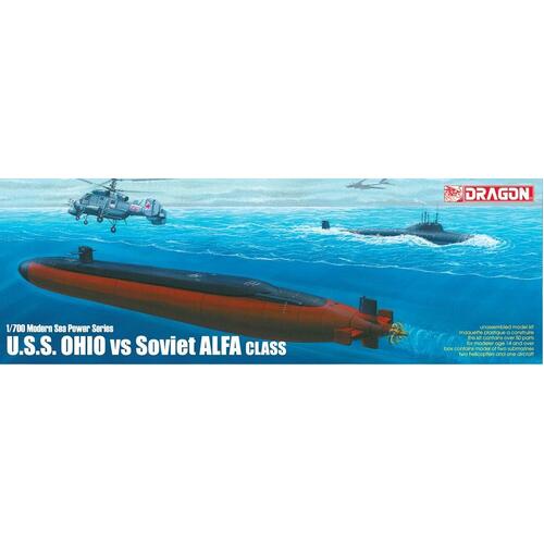 Dragon 1/700 U.S.S. Ohio vs Soviet ALFA Plastic Model Kit [7002]