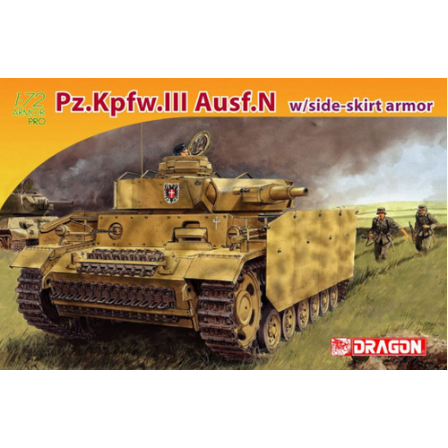 Dragon 1/72 Pz.Kpfw.III Ausf.N w/side-skirt armor [7407]