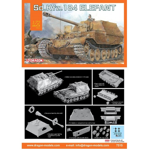 Dragon 1/72 Sd.Kfz.184 Elefant Plastic Model Kit [7515]