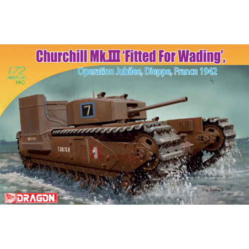 Dragon 1/72 CHURCHILL MK.III 'FITTED FOR WADING' OPERATION JUBILEE DIEPPE FRANCE 1942 [7520]