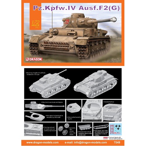 Dragon 1/72 Pz.Kpfw.IV Ausf.F2(G) [7549]