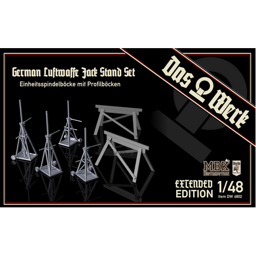 Das Werk 1/48 Luftwaffe Jack Stand Set - extended / Doppelpack Plastic Model Kit [DW48002]