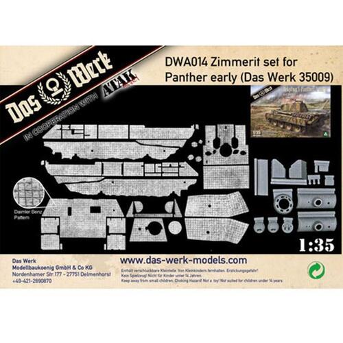 Das Werk 1/35 Zimmerit Set für Panther early (DB pattern) Plastic Model Kit [DWA014]