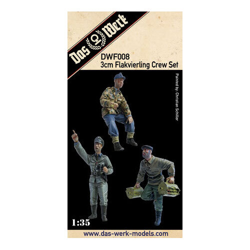 Das Werk 1/35 Set Flakvierling 3 figures Plastic Model Kit [DWF008]