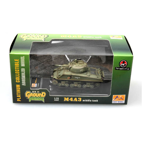 Easy Model 1/72 M4A3 Sherman Middle Tank - U.S. Army Assembled Model [36256]