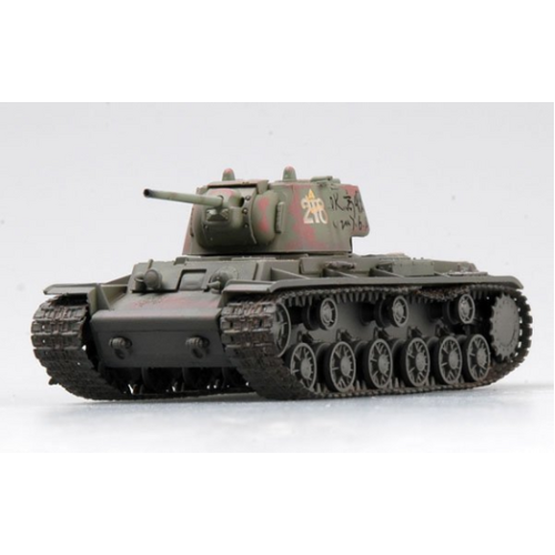 Easy Model 1/72 Russian KV-1 Model 1942 Heavy Tank (Oliver Green / Carmine) Assembled Model [36292]