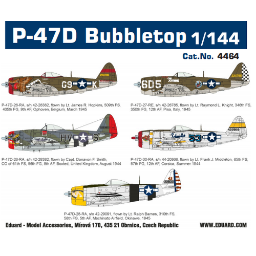 Eduard 1/144 P-47D Bubbletop Plastic Model Kit