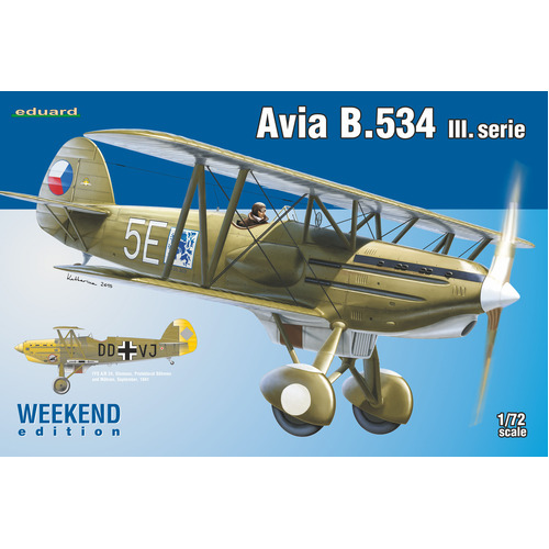 Eduard 1/72 Avia B.534 III. serie Plastic Model Kit