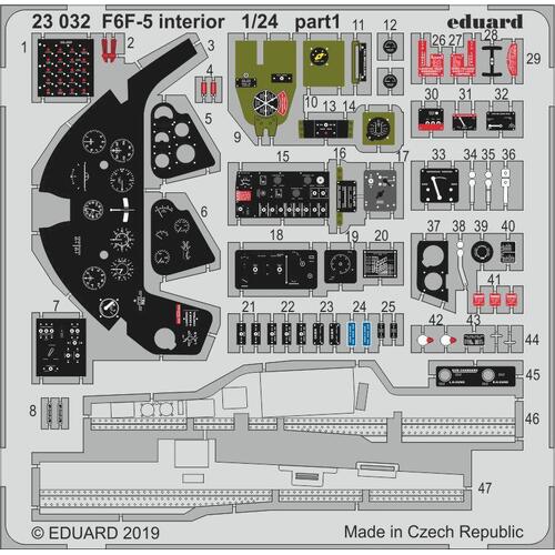 Eduard 1/24 F6F-5 interior Photo-etch set (Airfix)