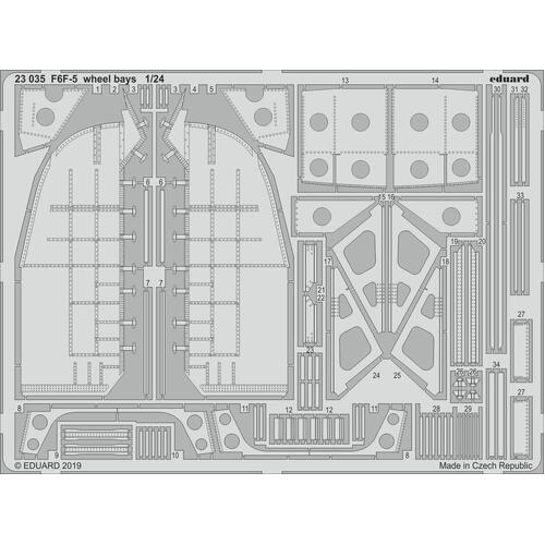 Eduard 1/24 F6F-5 wheel bays Photo-etch set (Airfix) [23035]