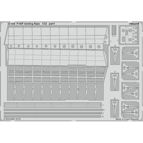 Eduard 1/32 P-40F landing flaps Photo-etch set (Trumpeter)